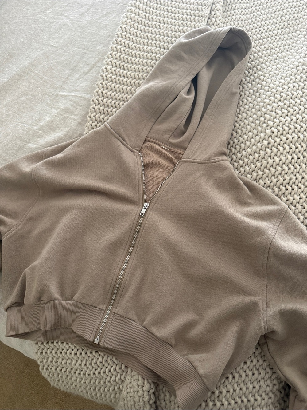 Women's alo Zip Hoodie Jacket - Taupe